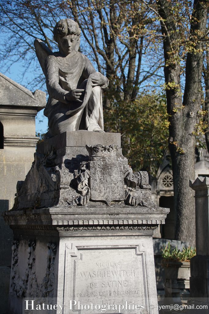 Paris, Cimetiere du Pere Lachaise , Photographies de Paris, Cemetery Graveyard Cementerio Cimitero Friedhof , Cimetiere du Pere Lachaise , Photographies de la tombe de Nicolas WASILIEWITCH DE SATINE (1833-1877) par "©Hatuey Photographies
