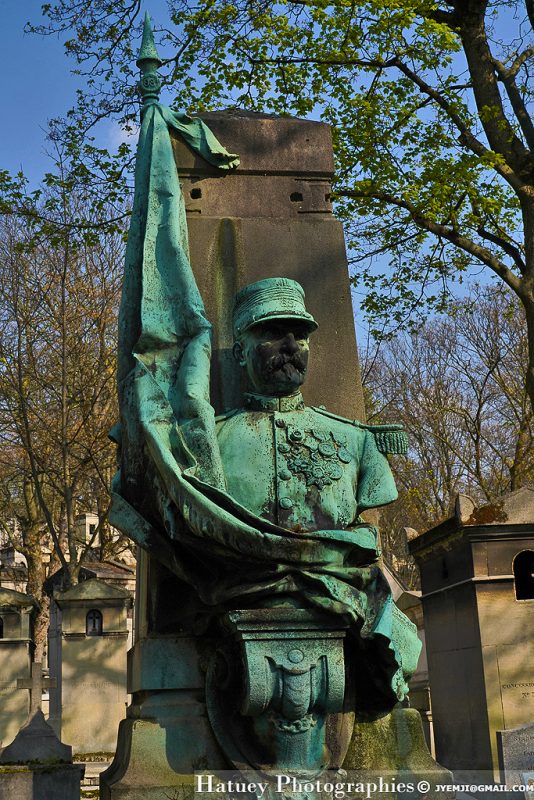 Art Funéraire, Cemetery, Cimetière, Cimetière du Père Lachaise, Division 67, France, Friedhof, ©Hatuey Photographies, Lieutenant Colonel, Militaire, Paris, Père Lachaise, Sculpteurs, VERLET Raoul Charles (Sculpteur), WORONIEZ de PAWENZA Albert Jean Comte, bronze, buste, Sculpteurs, cimitero, graveyard