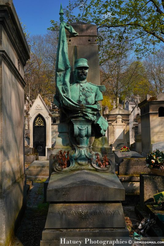 Art Funéraire, Cemetery, Cimetière, Cimetière du Père Lachaise, Division 67, France, Friedhof, ©Hatuey Photographies, Lieutenant Colonel, Militaire, Paris, Père Lachaise, Sculpteurs, VERLET Raoul Charles (Sculpteur), WORONIEZ de PAWENZA Albert Jean Comte, bronze, buste, Sculpteurs, cimitero, graveyard